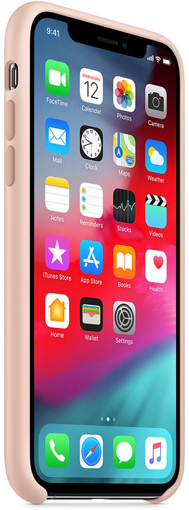 Apple silikonový kryt na iPhone XS, pískově růžová_614342356