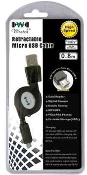 PremiumCord kabel USB-A - microUSB, M/M, navíjecí, 0.8m, černá_1687616730