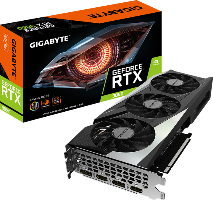 GIGABYTE GeForce RTX 3050 GAMING OC 8G, LHR, 8GB GDDR6_1211079269