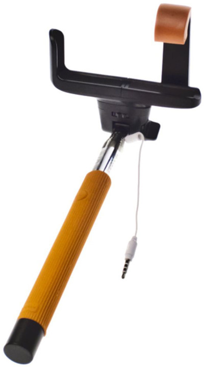 Aligator Selfie držák s ovládáním 3,5mm jack, oranžová_621270962