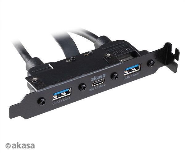 Akasa PCI bracket na 3x USB 3.1, 2x USB Type-A, 1x USB Type-C (AK-CBUB52-50BK)_738293309