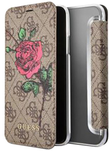 Guess 4G Flower Desire Book Pouzdro pro iPhone X, Brown_713870753