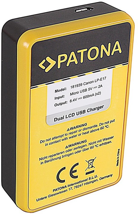 Patona nabíječka Foto Dual LCD Canon LP-E17 USB_1904375273