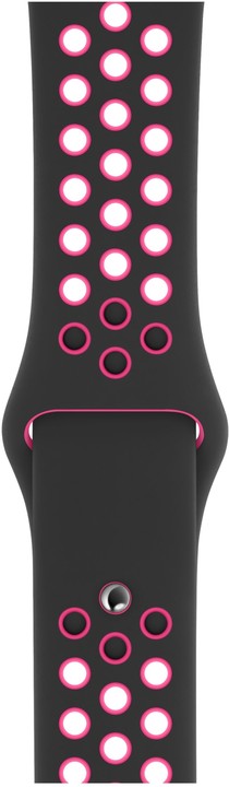 Apple řemínek pro Watch Series 5, 44mm sportovní Nike - S/M a M/L, černá/křiklavě růžová_21665488