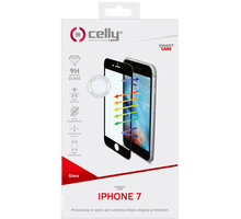 CELLY Glass ochranné tvrzené sklo pro Apple iPhone 7, černé (sklo do hran displeje, anti blue-ray)_266316319
