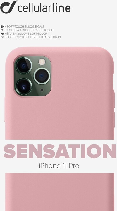 CellularLine ochranný silikonový kryt SENSATION pro Apple iPhone 11 Pro, růžová_146266603