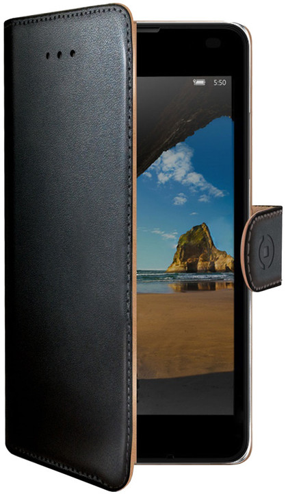 CELLY Wally pouzdro pro Microsoft Lumia 550, PU kůže, černá_1052401705