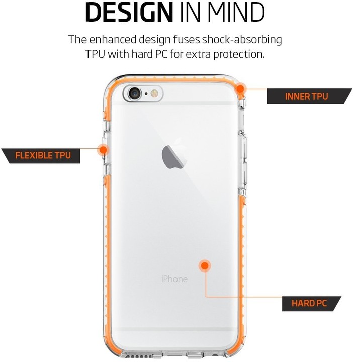 Spigen Ultra Hybrid TECH ochranný kryt pro iPhone 6/6s, crystal orange_205828300