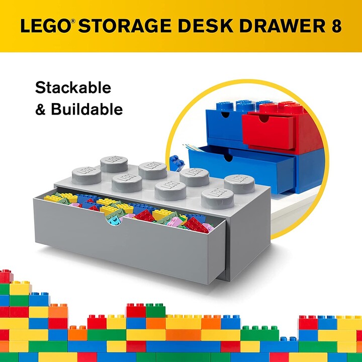 Stolní box LEGO, se zásuvkou, velký (8), šedá_1524880884
