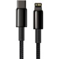 BASEUS kabel Tungsten Gold, USB-C - Lightning, M/M, rychlonabíjecí, datový, 20W, 1m, černá_1776902786
