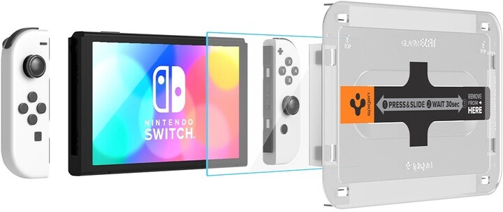 Spigen ochranné sklo tR EZ Fit pro Nintendo Switch OLED, 2ks_479194741