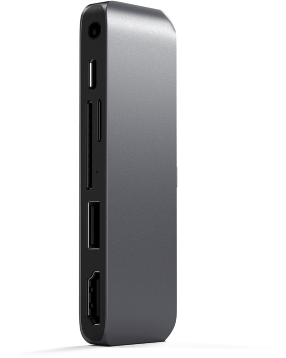 Satechi USB-C Mobile Pro HUB SD, USB-C PD, 4K HDMI, USB 3.0, MicroSD, 3.5mm audio, šedá_790074401