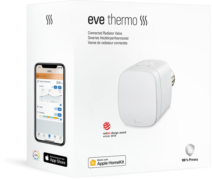 Eve Thermo Smart Radiator Valve, Apple HomeKit (Chipset 2020) - radiátorová hlavice, HomeKit_2035297741