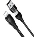 Baseus nabíjecí / datový kabel 2v1 USB-A +USB-C - Lightning, 18W, 1m, černá_1774265215