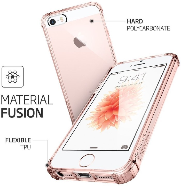 Spigen Crystal Shell kryt pro iPhone SE/5s/5, crystal rose_170968768