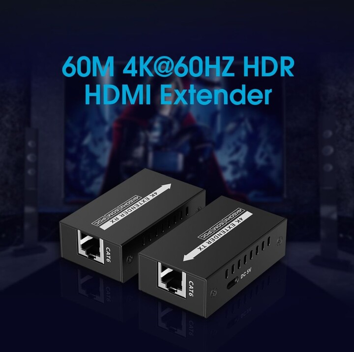 PremiumCord extender HDMI 2.0 na 60m přes jeden kabel Cat6/6a/7, 4Kx2K@60Hz_241343899