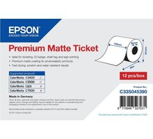 Epson ColorWorks role pro pokladní tiskárny, Premium Matte Ticket, 102mmx50m C33S045390