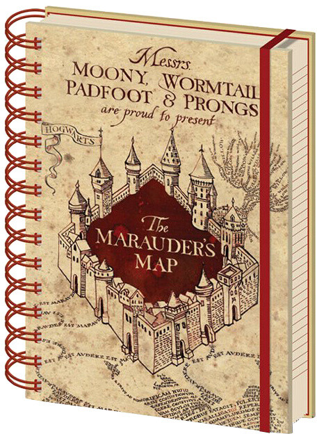 Zápisník Harry Potter - The Marauders Map (Pobertův plánek), linkovaný, kroužková vazba, A5_1556150247