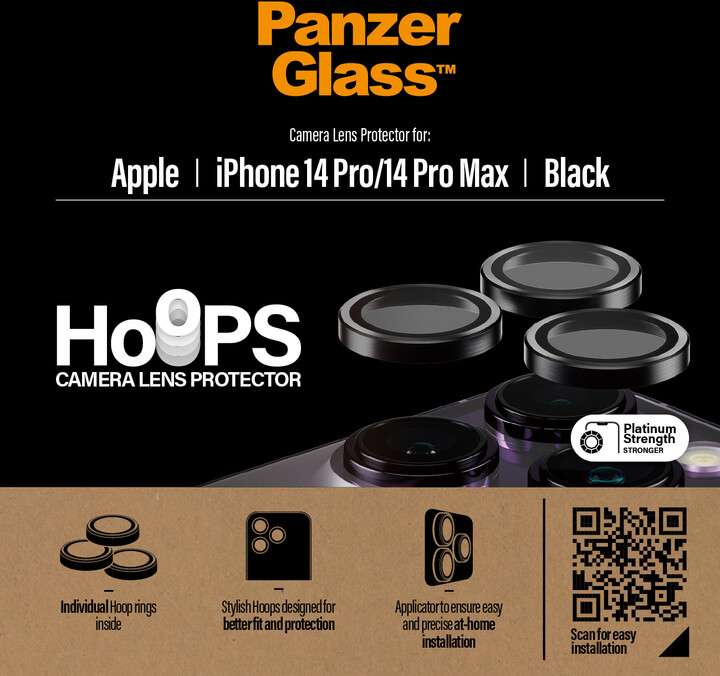 PanzerGlass HoOps ochranné kroužky pro čočky fotoaparátu pro Apple iPhone 14 Pro/14 Pro Max_1010717070