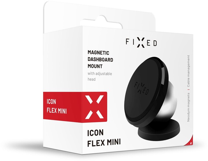 FIXED držák Icon Flex Mini, na palubní desku, magnetický, černá_605908770