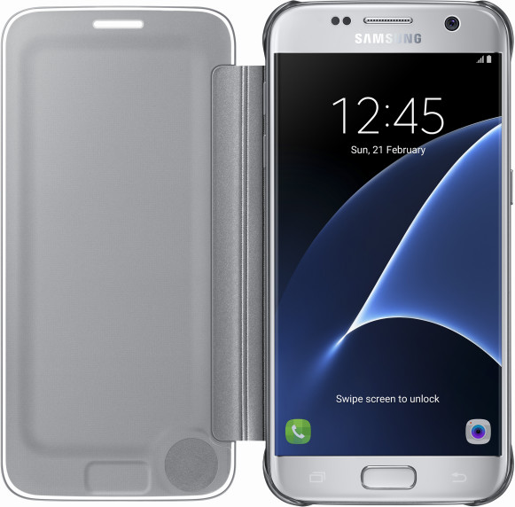 Samsung EF-ZG930CS Flip ClearView Galaxy S7,Silver_697031575