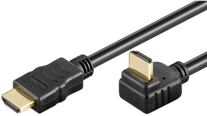 PremiumCord HDMI zahnutý konektor 270° 3m + Ethernet kabel_1809282966