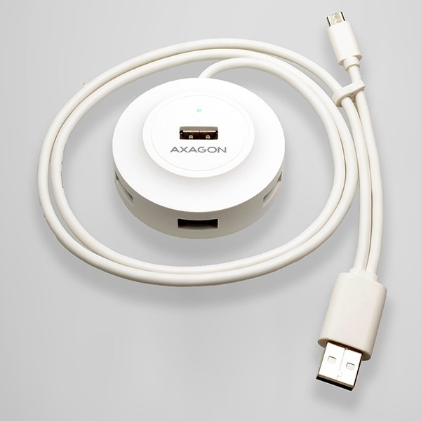 AXAGON HUE-X6G 4x USB2.0 hub 80cm cable + micro USB OTG WHITE_2085083015