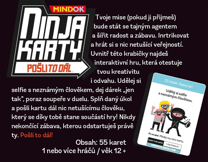 Karetní hra Mindok Ninja karty: Pošli to dál_260756504