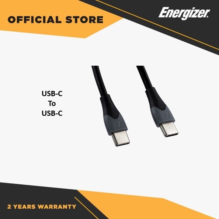Energizer datový kabel USB-C - USB-C, 2.4A, silikonový, 1.2m, černá