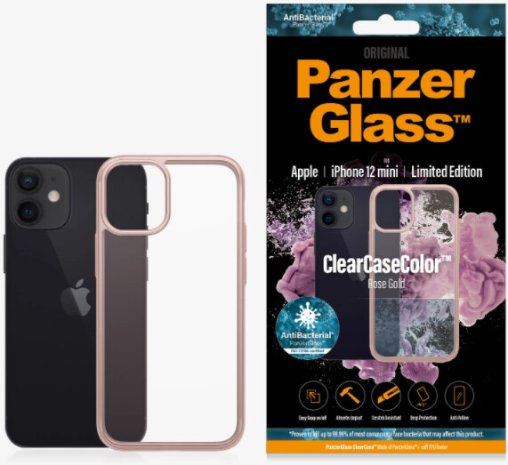 PanzerGlass ochranný kryt ClearCase pro iPhone 12 mini, antibakteriální, růžová_1538446330