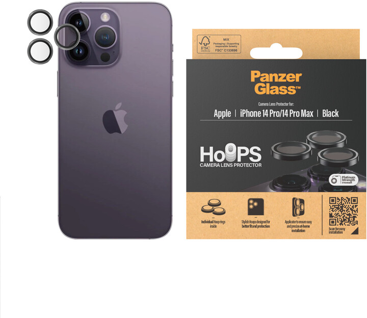 PanzerGlass HoOps ochranné kroužky pro čočky fotoaparátu pro Apple iPhone 14 Pro/14 Pro Max_860868927