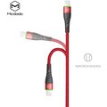 Mcdodo Peacock Lightning datový kabel s LED 1.2m, červená