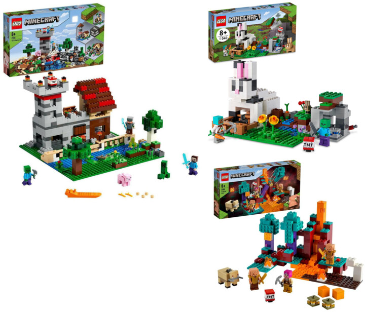 Extra výhodný balíček LEGO® Minecraft® - Kreativní box 21161, Podivný les 21168 a Králičí ranč 21181_1402008219