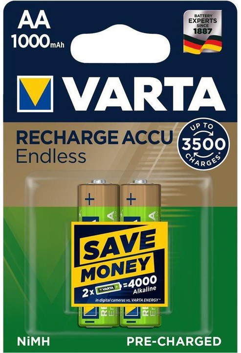 VARTA nabíjecí baterie AA 1000 mAh, 3500 cyklů, 2ks