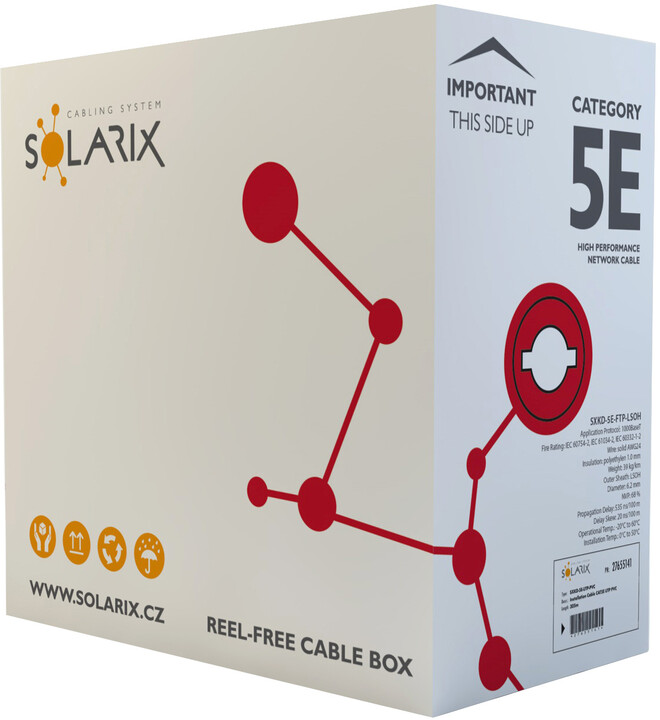 Solarix instalační kabel CAT5E FTP LSOH E 305m/box SXKD-5E-FTP-LSOH_1302903111