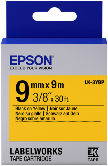 Epson LabelWorks LK-3YBP, páska pro tiskárny etiket, 9mm, 9m, černo-žlutá_624677739