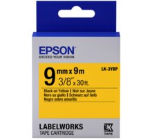 Epson LabelWorks LK-3YBP, páska pro tiskárny etiket, 9mm, 9m, černo-žlutá C53S653002