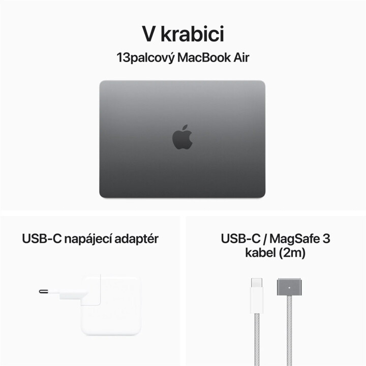Apple MacBook Air 13, M3 8-core/8GB/256GB SSD/8-core GPU, vesmírně šedá (M3, 2024)_560241313