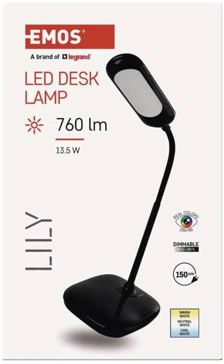 Emos LED stolní lampa LILY, černá_1712002119
