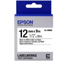 Epson LabelWorks LK-4WBN, páska pro tiskárny etiket, 12mm, 9m, černo-bílá C53S654021