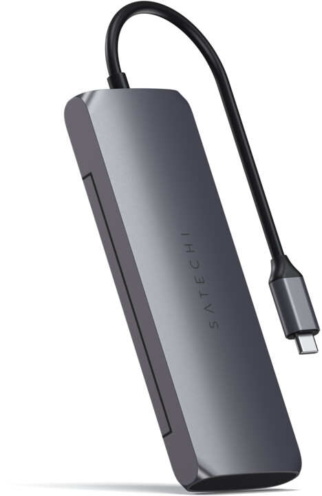 Satechi Aluminium USB-C Hybrid Multiport adapter, SSD Enclosure, HDMI 4K, 2 x USB-A 3.1 Gen 2, šedá_1401523146