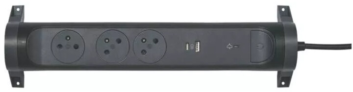 Legrand přepěťová ochrana, 3 zásuvky, USB-A, USB-C, 1.5m, černá_141040934