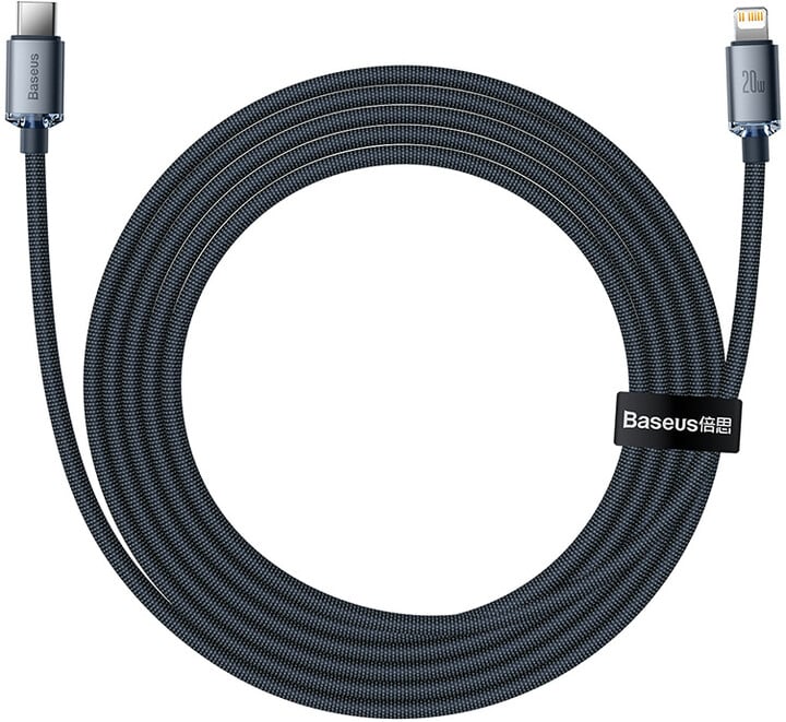 Baseus nabíjecí / datový kabel Crystal Shine Series USB-C - Lightning, 20W, 2m, černá_1607699019