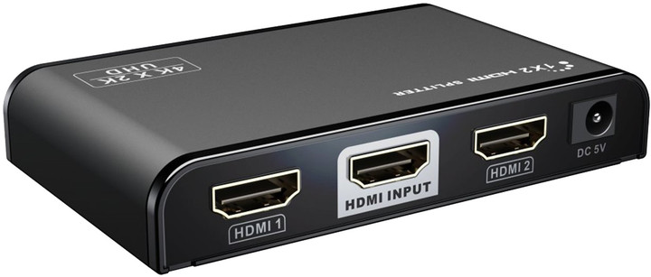 PremiumCord HDMI 2.0 splitter 1-2 porty, 4K x 2K/60Hz, FULL HD, 3D, černý_750025157
