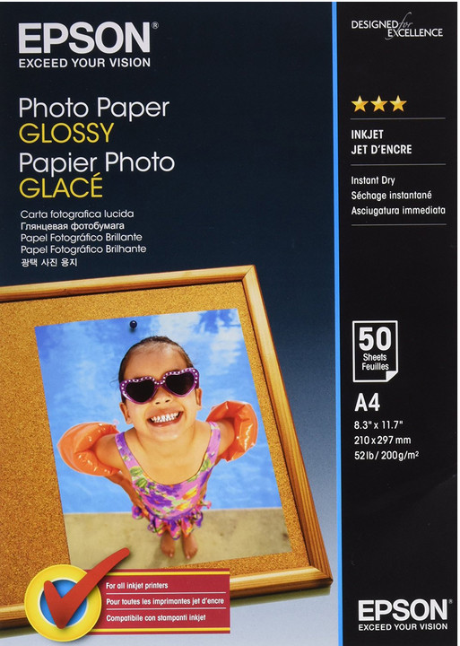 Epson Photo Paper Glossy, A4, 50 listů, 200g/m2, lesklý