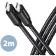 AXAGON kabel USB-C - USB-C SPEED USB3.2 Gen 1, PD60W 3A, opletený, 2m, černá_510232383