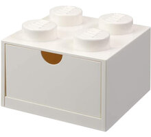 Stolní box LEGO, se zásuvkou, malý (4), bílá