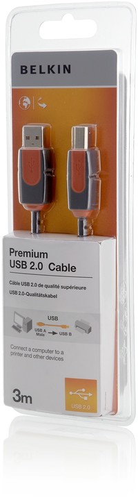 Belkin USB 2.0 kabel A-B, řada premium, 3 m_651120460