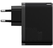 Baseus rychlonabíjecí adaptér GaN5 Pro, USB-C, USB-A, 100W, černá CCGP090201