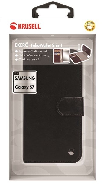 Krusell flipové pouzdro EKERÖ FolioWallet 2in1 pro Samsung Galaxy S7, černá_2058906890